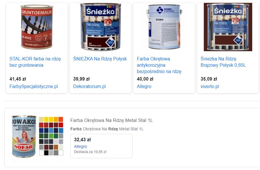 lakier na rdzę na matelu